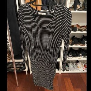 Bella Luxx Black&White Striped L/S Dress Size XS